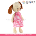 Wholesale Best Made Stuffed 35cm Plush Big Head Dog Doll with Dress